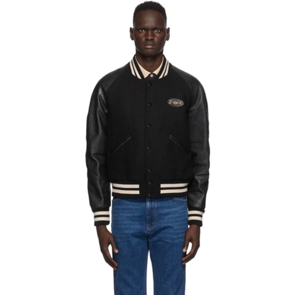 SOLD Gucci Interlocking G Horsebit Panelled Bomber Leather Jacket In Black - Picture 14 of 16